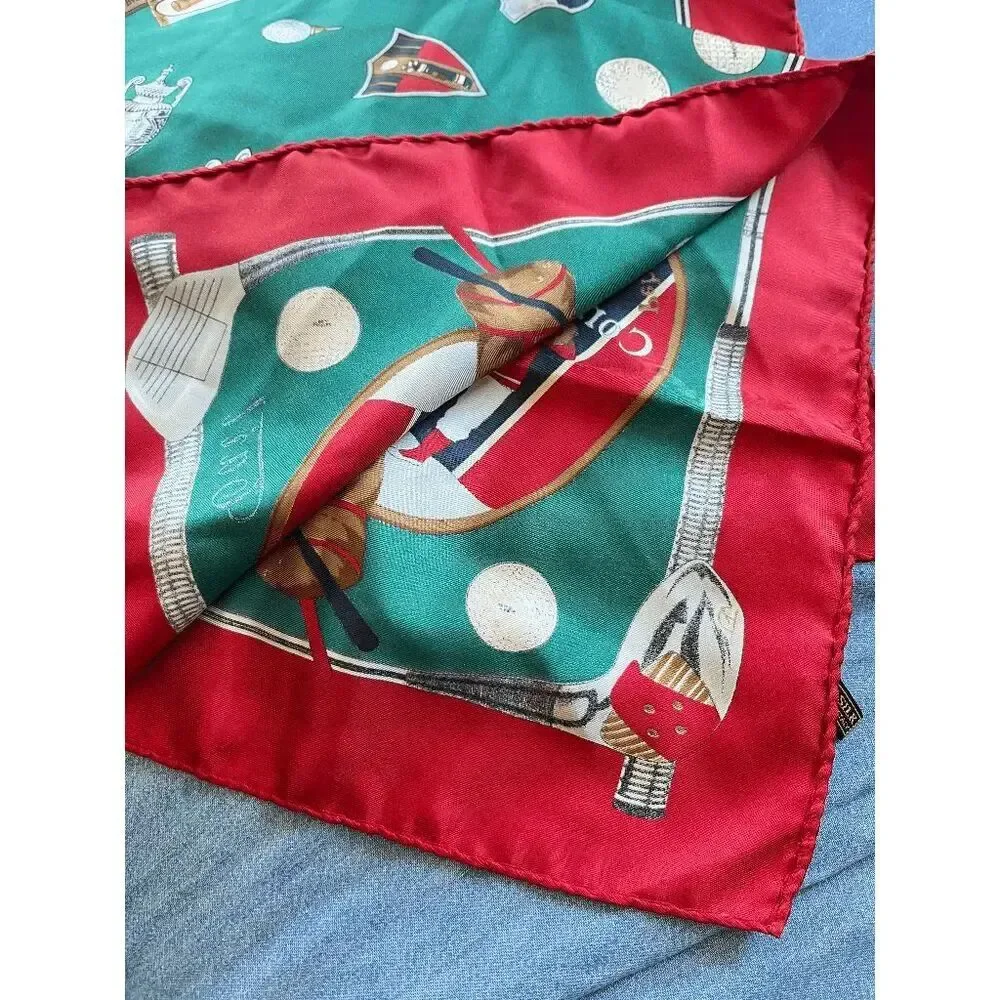 Tail Pebble Beach Golf Silk Twill Scarf Italy Old Money Country Club 27